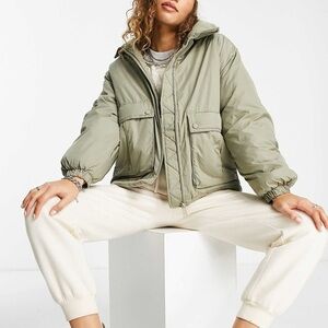 Free People Duvet Bomber Jacket Puffer khaki green
Size XS